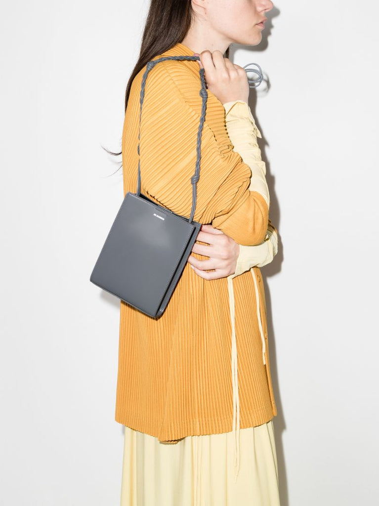 Grey Tangle Small Leather Cross Body Bag