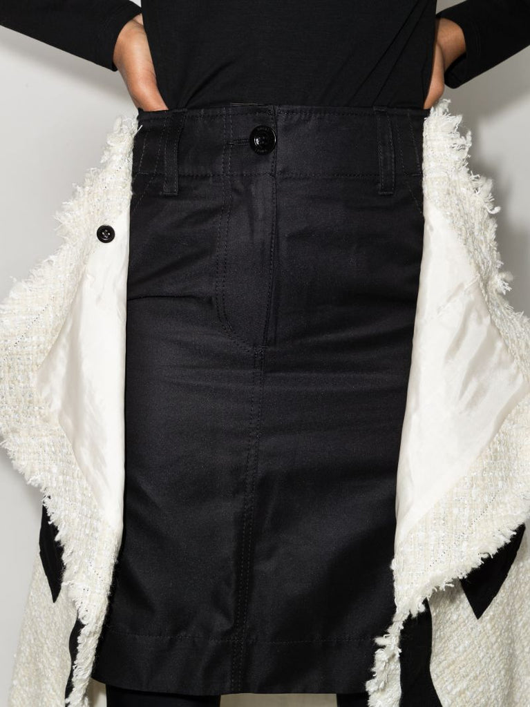 Wrap Layered Tweed Skirt