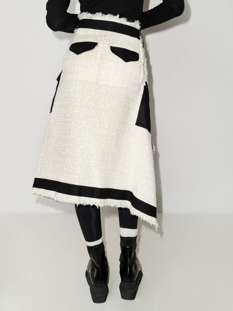 Wrap Layered Tweed Skirt