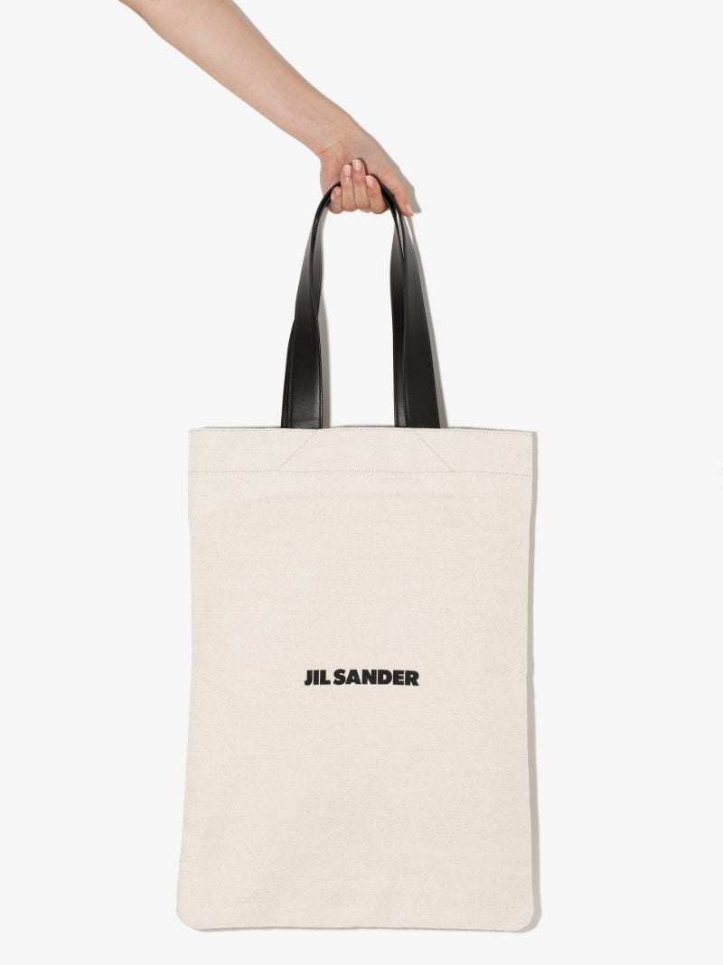 Neutral Flat Shopper Large Tote Bag