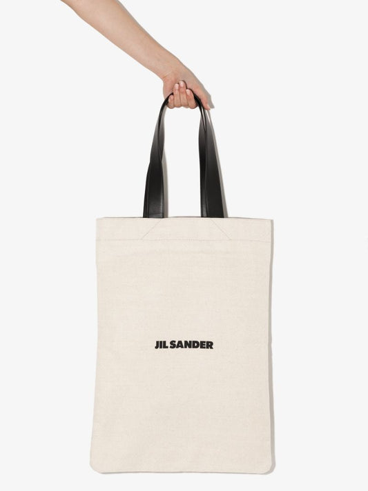 Neutral Flat Shopper Large Tote Bag