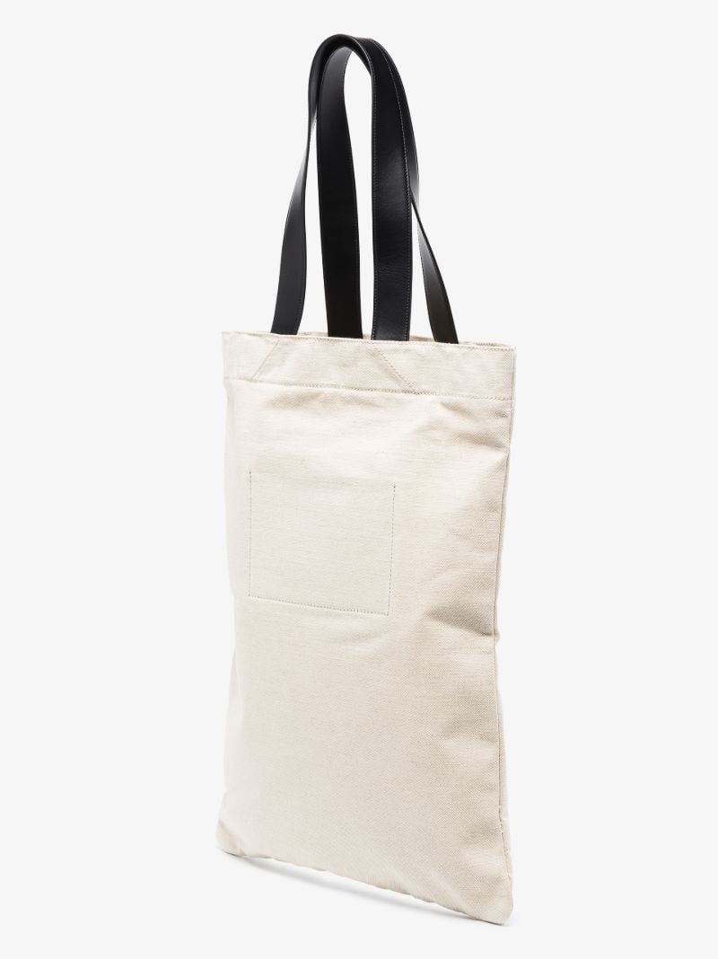Neutral Flat Shopper Large Tote Bag