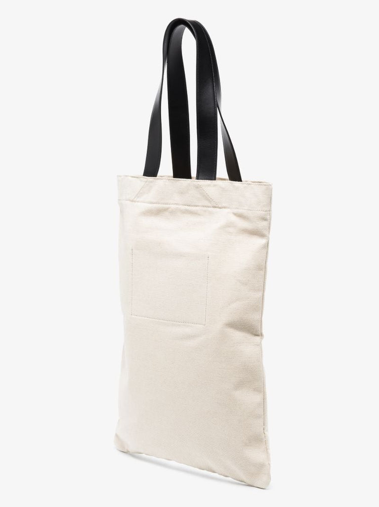 Neutral Flat Shopper Large Tote Bag
