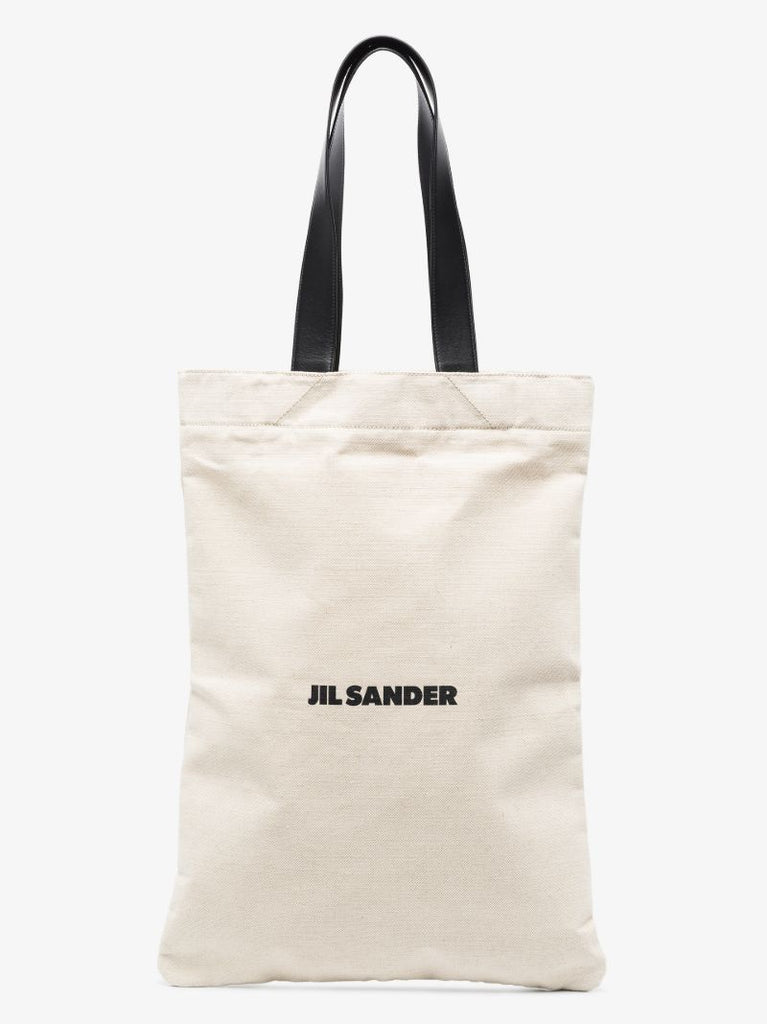 Neutral Flat Shopper Large Tote Bag
