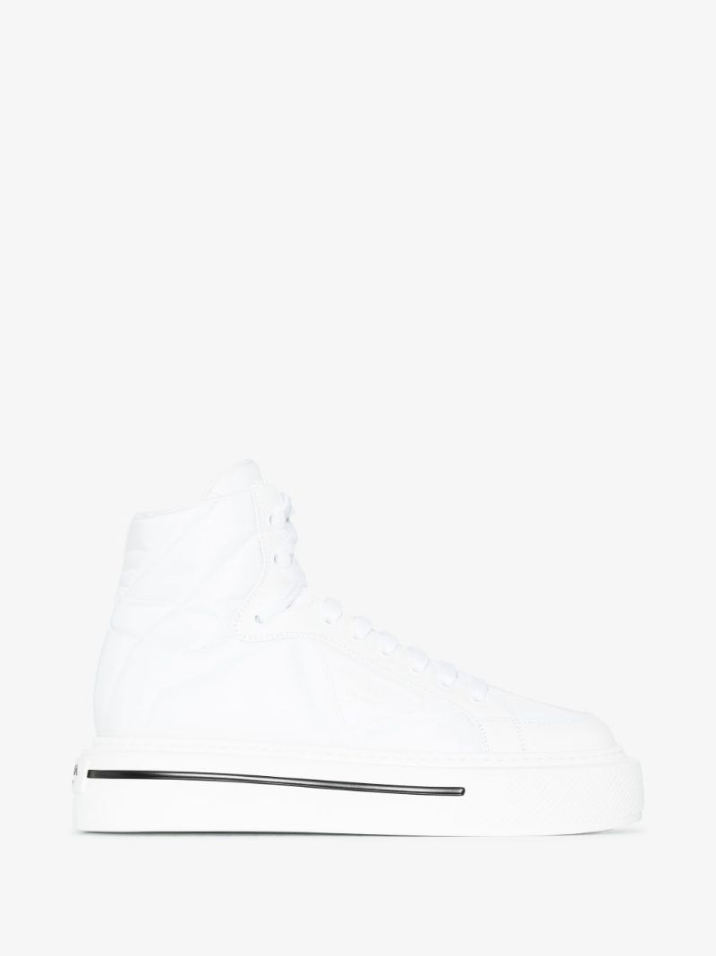 White Macro Re-nylon High Top Sneakers