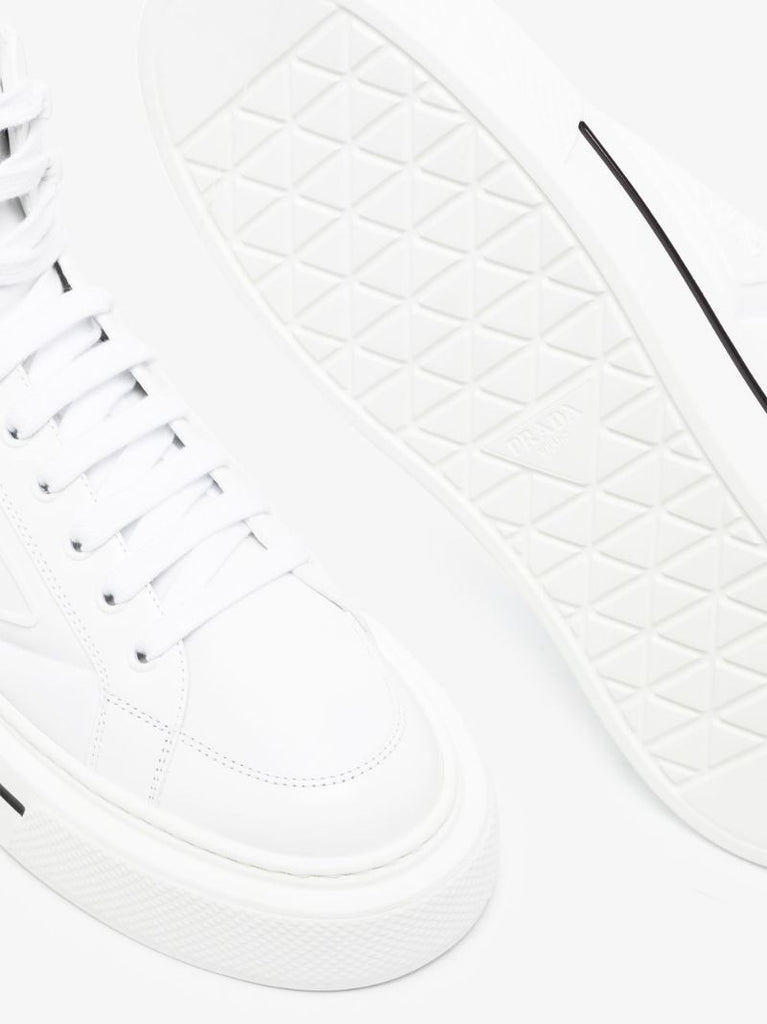 White Macro Re-nylon High Top Sneakers