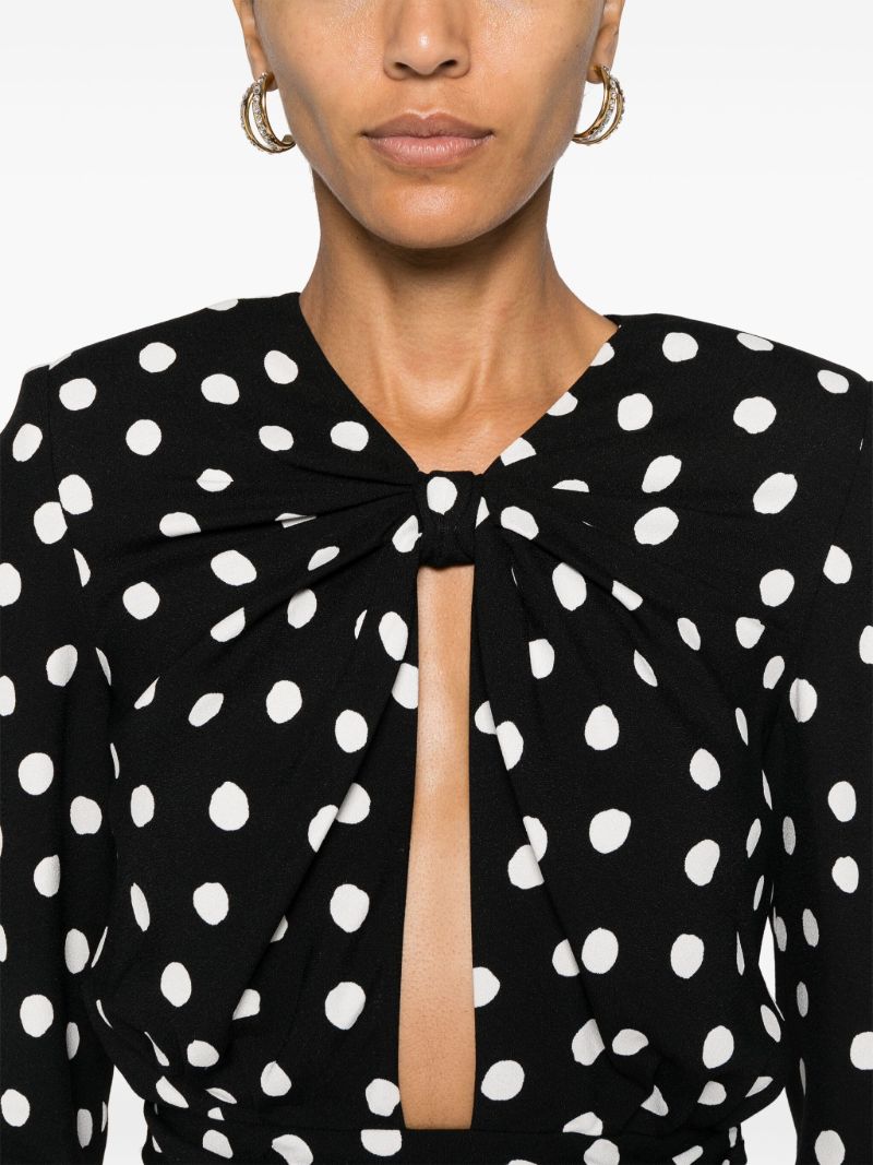 Black Polka Dot Cut-out Mini Dress