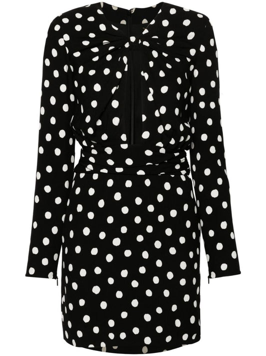 Black Polka Dot Cut-out Mini Dress