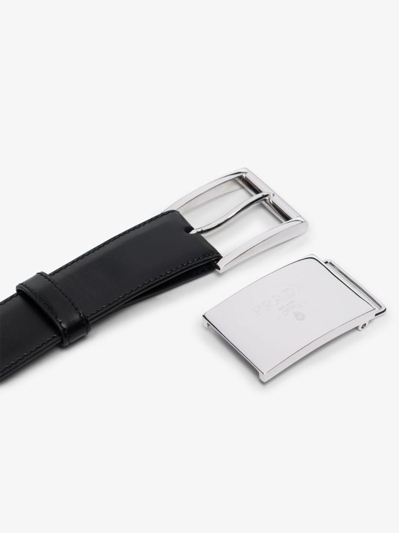 Black Leather Belt Set