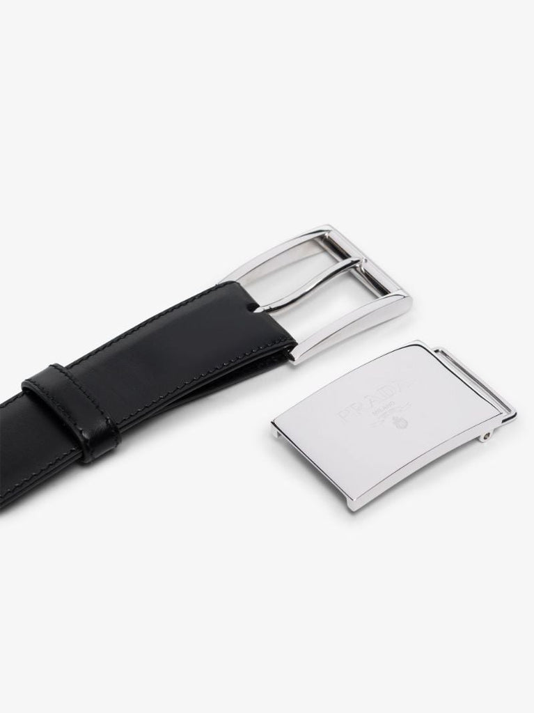 Black Leather Belt Set