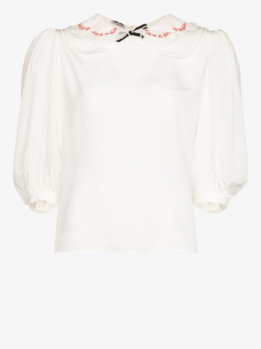 Embroidered Collar Blouse