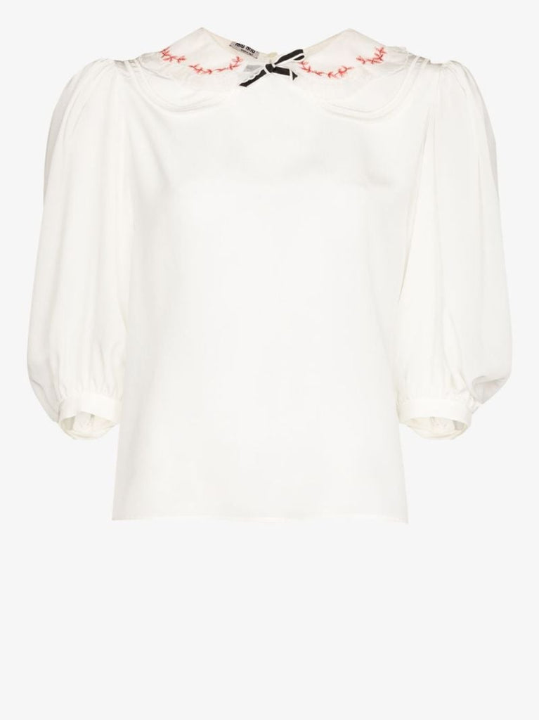 Embroidered Collar Blouse