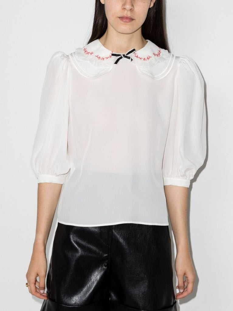 Embroidered Collar Blouse