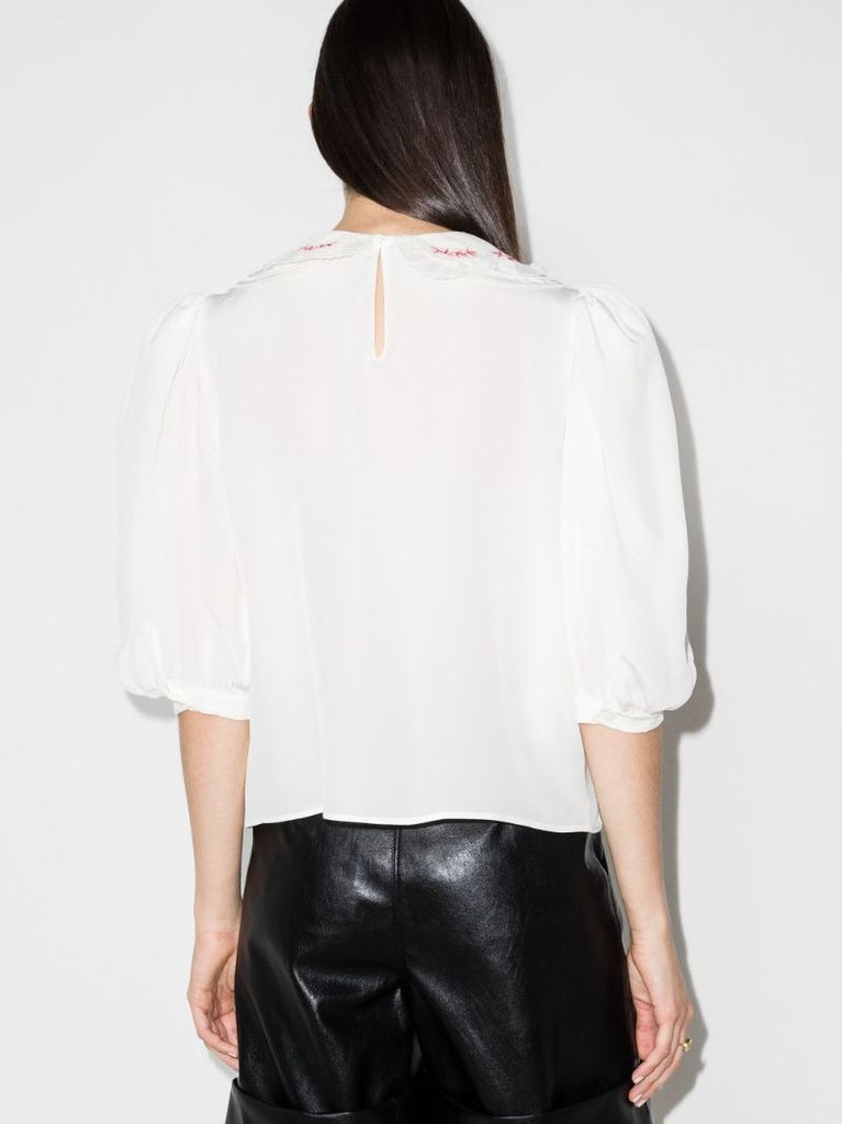 Embroidered Collar Blouse