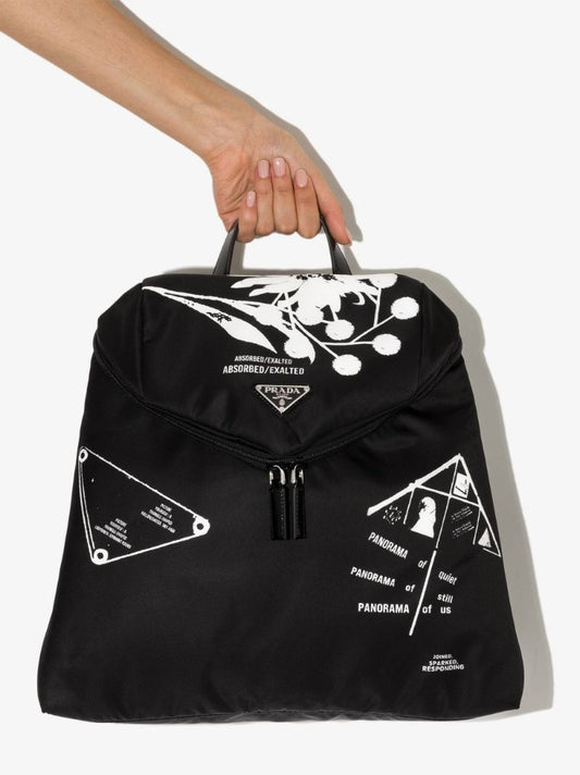 Black Signaux Printed Re-nylon Backpack
