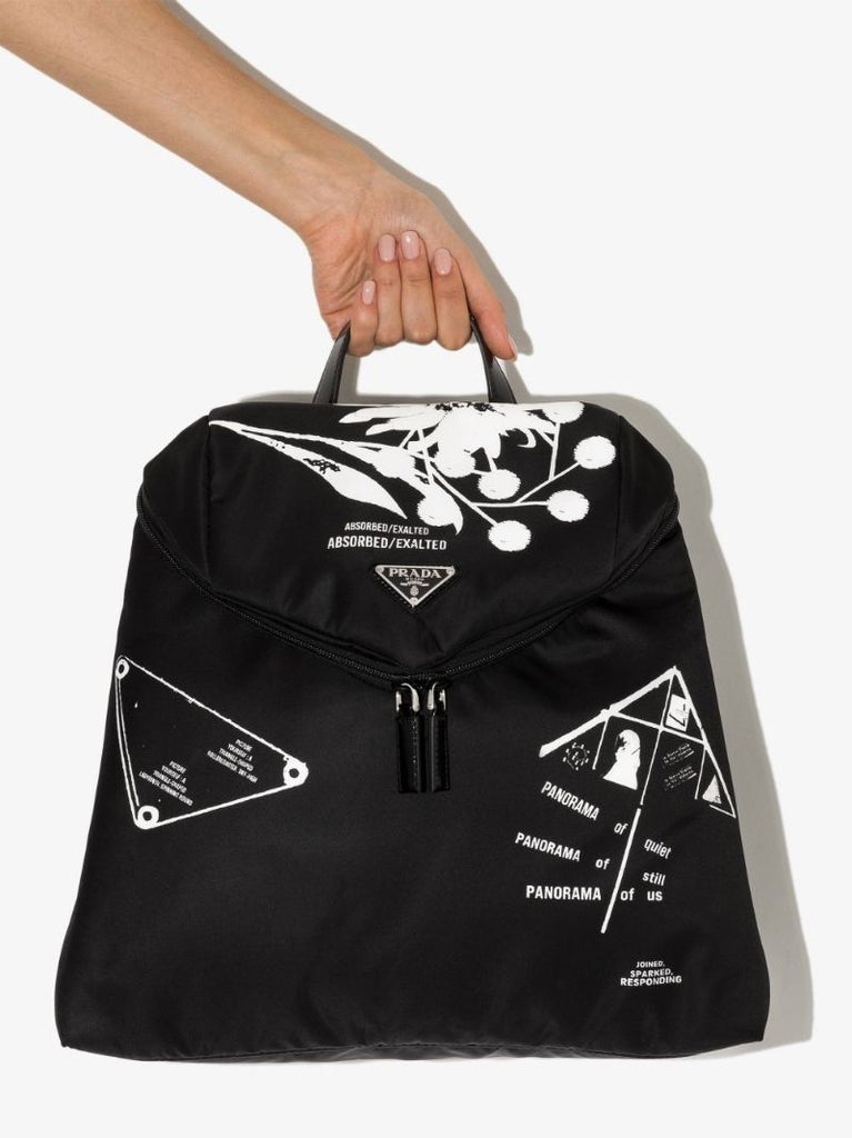 Black Signaux Printed Re-nylon Backpack