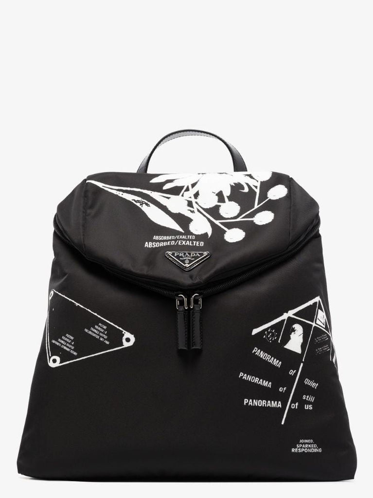 Black Signaux Printed Re-nylon Backpack