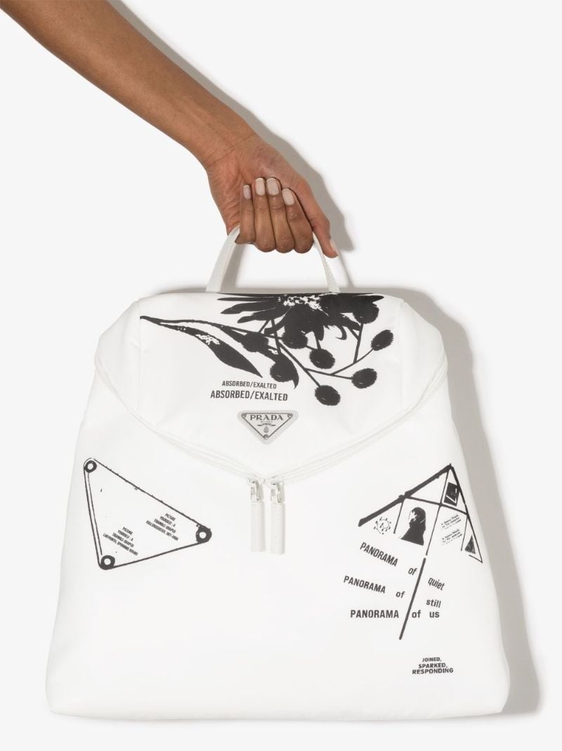 White Signaux Printed Backpack
