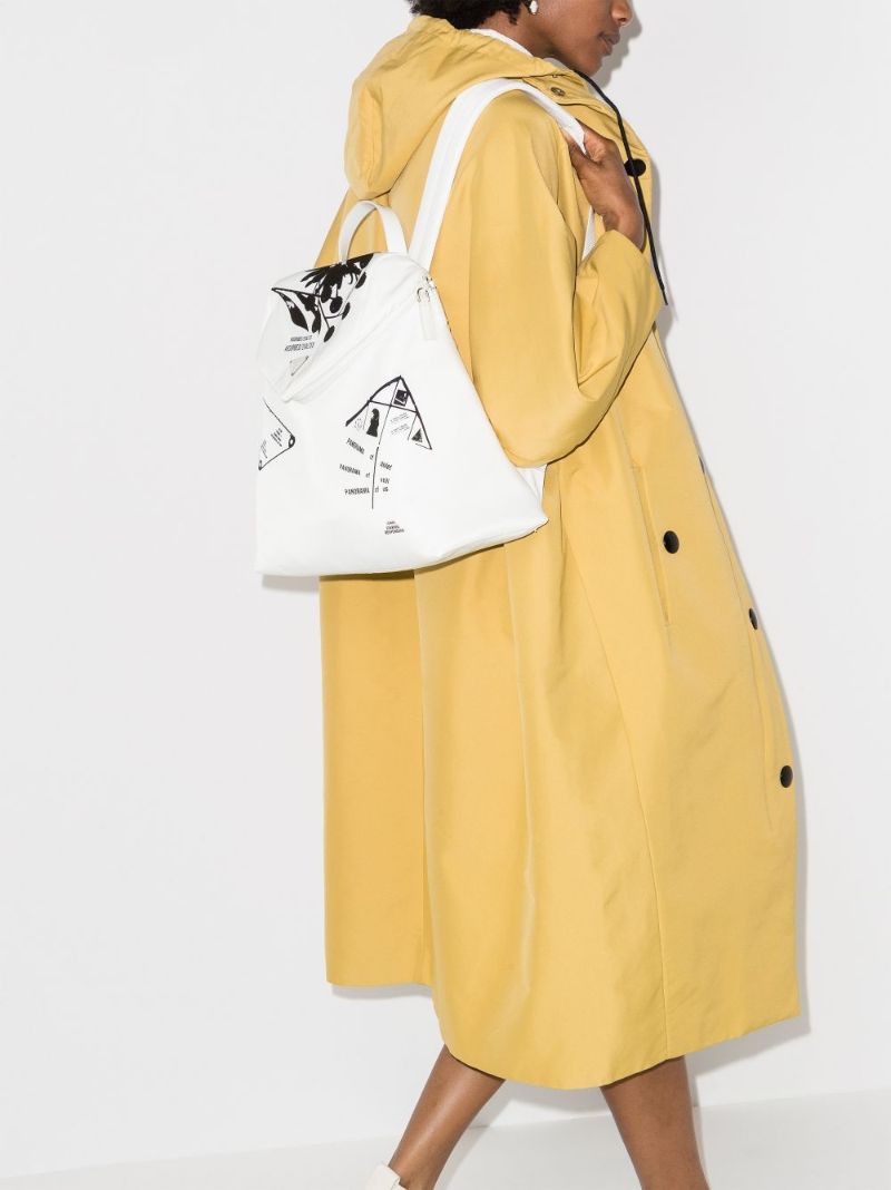 White Signaux Printed Backpack