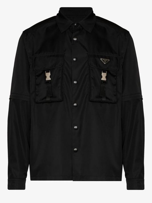Re-nylon Logo Plaque Shirt