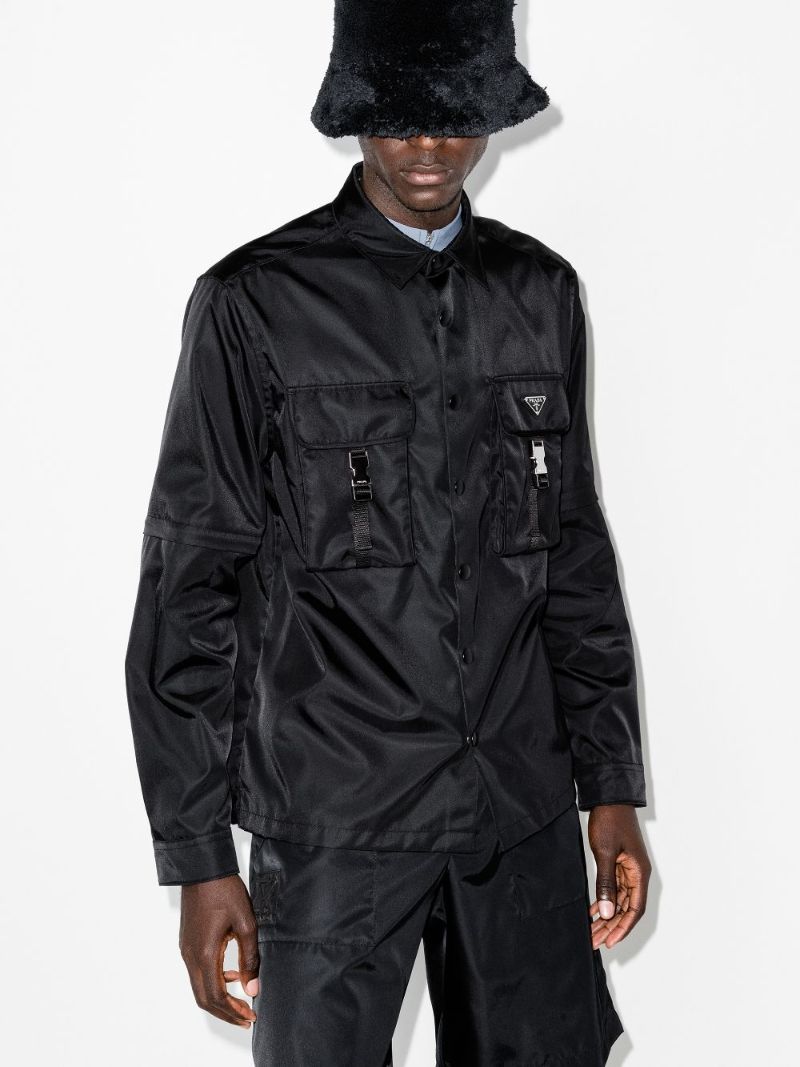 Re-nylon Logo Plaque Shirt