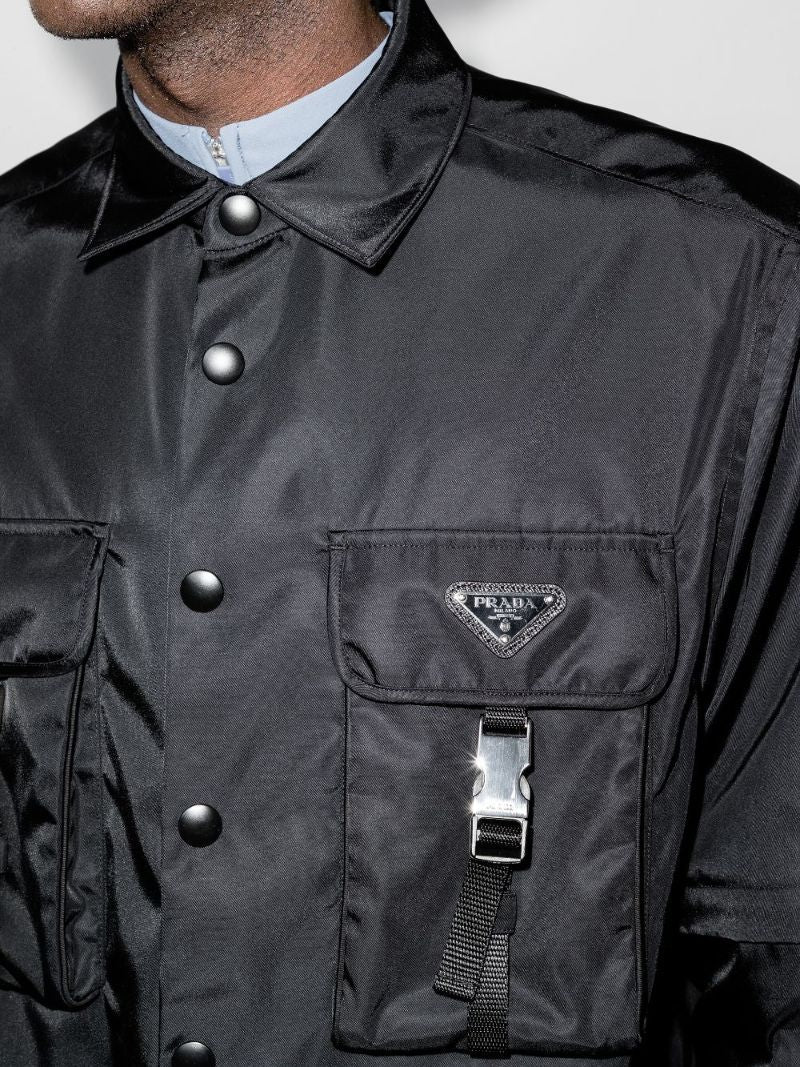 Re-nylon Logo Plaque Shirt