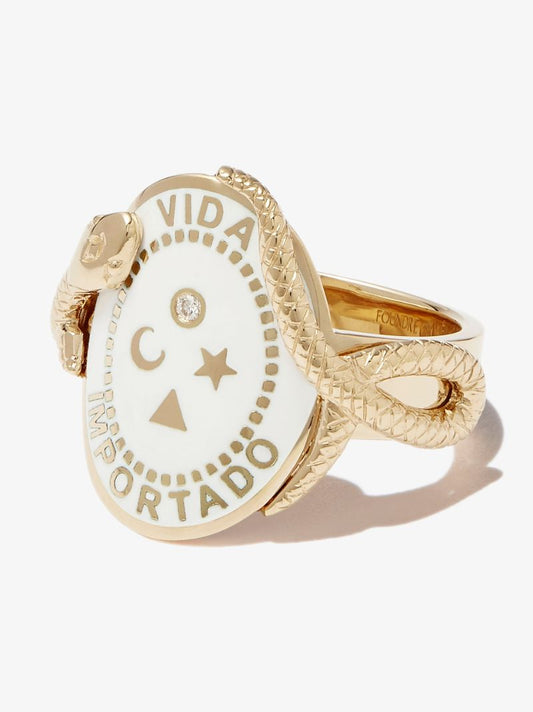 18k Yellow Gold Wholeness Cigar Band Diamond Ring