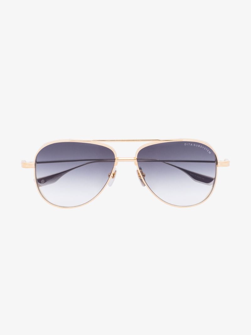 Gold Tone Subsystem Aviator Sunglasses