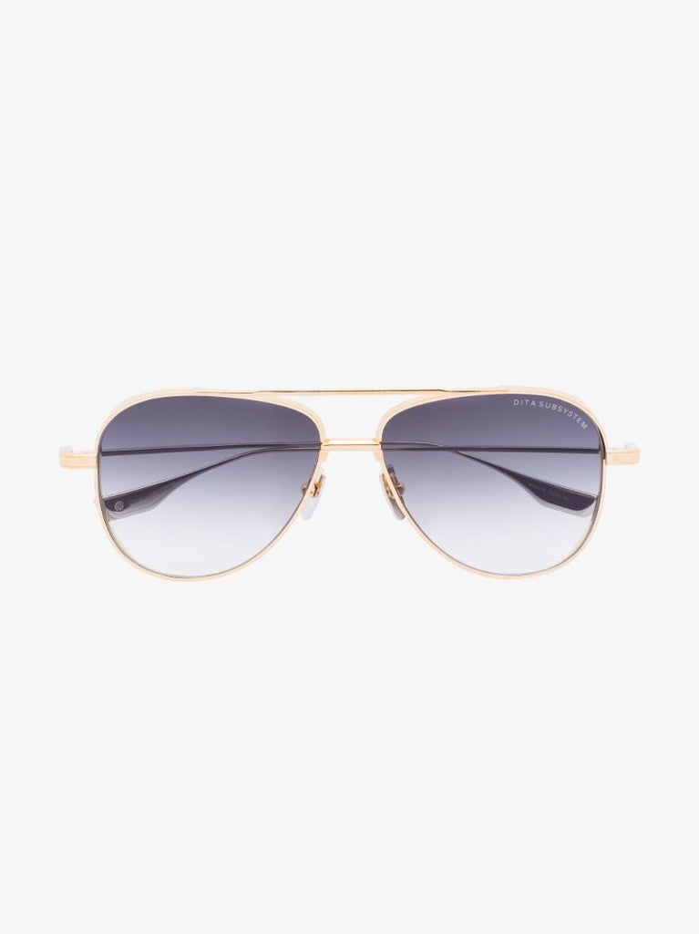 Gold Tone Subsystem Aviator Sunglasses