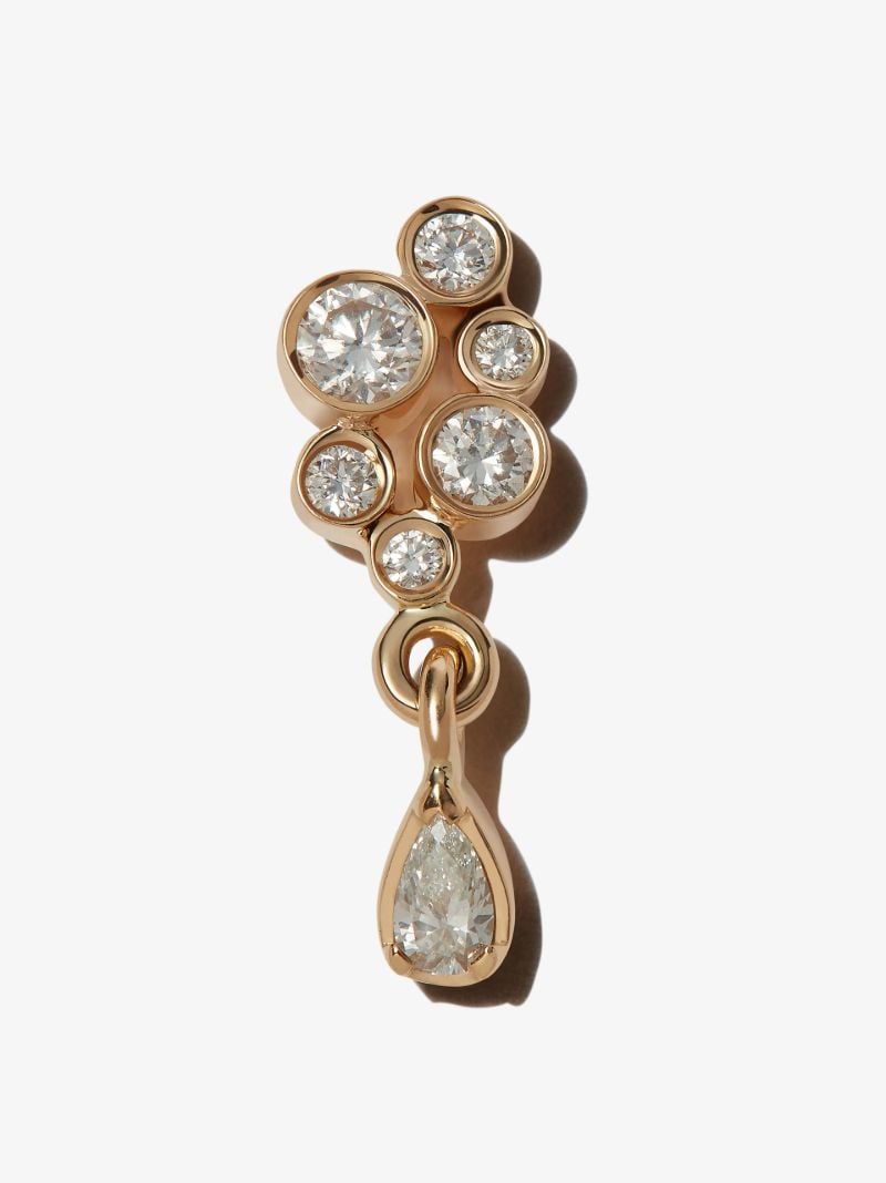 18k Yellow Gold Splash Diamond Earring