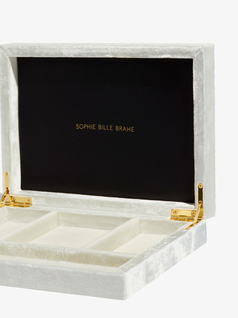 White TrÃ_x0083_Â©sor Deux Velvet Jewellery Box