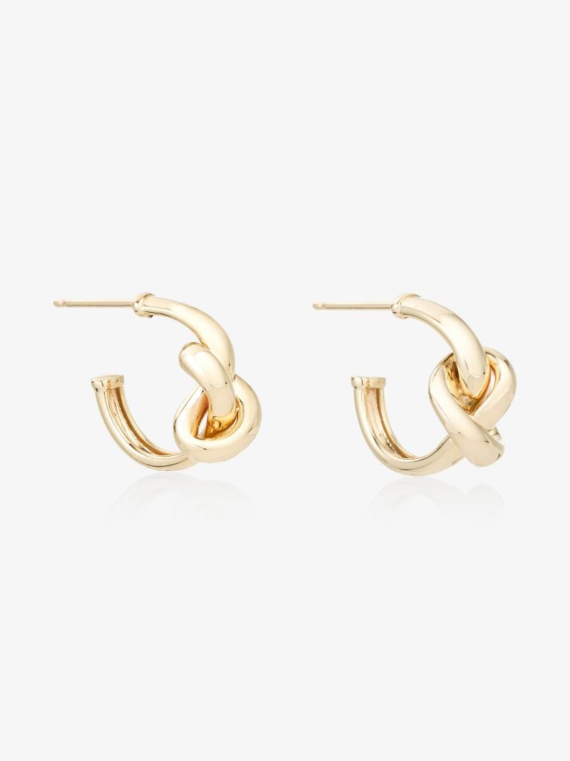 9k Yellow Gold Chunky Tube Knot Hoop Earrings