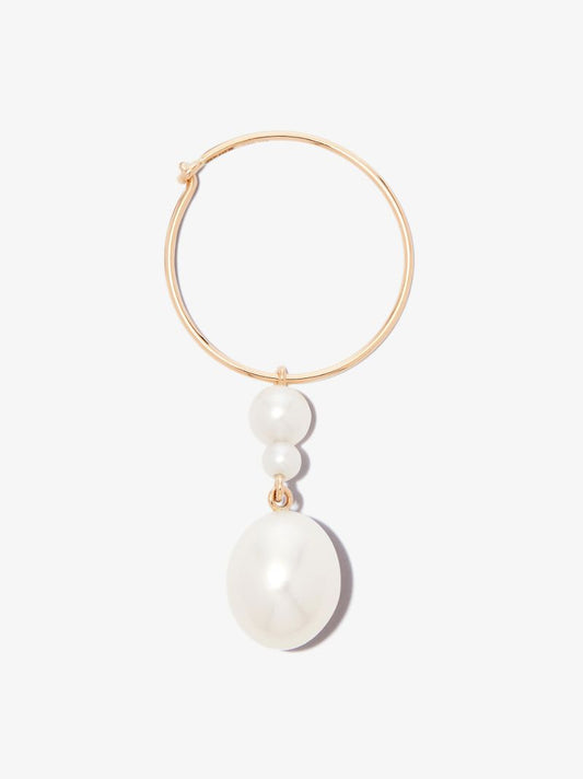 14k Yellow Gold LÃ¢â_x0082_¬â_x0084_¢eau Pearl Hoop Earring