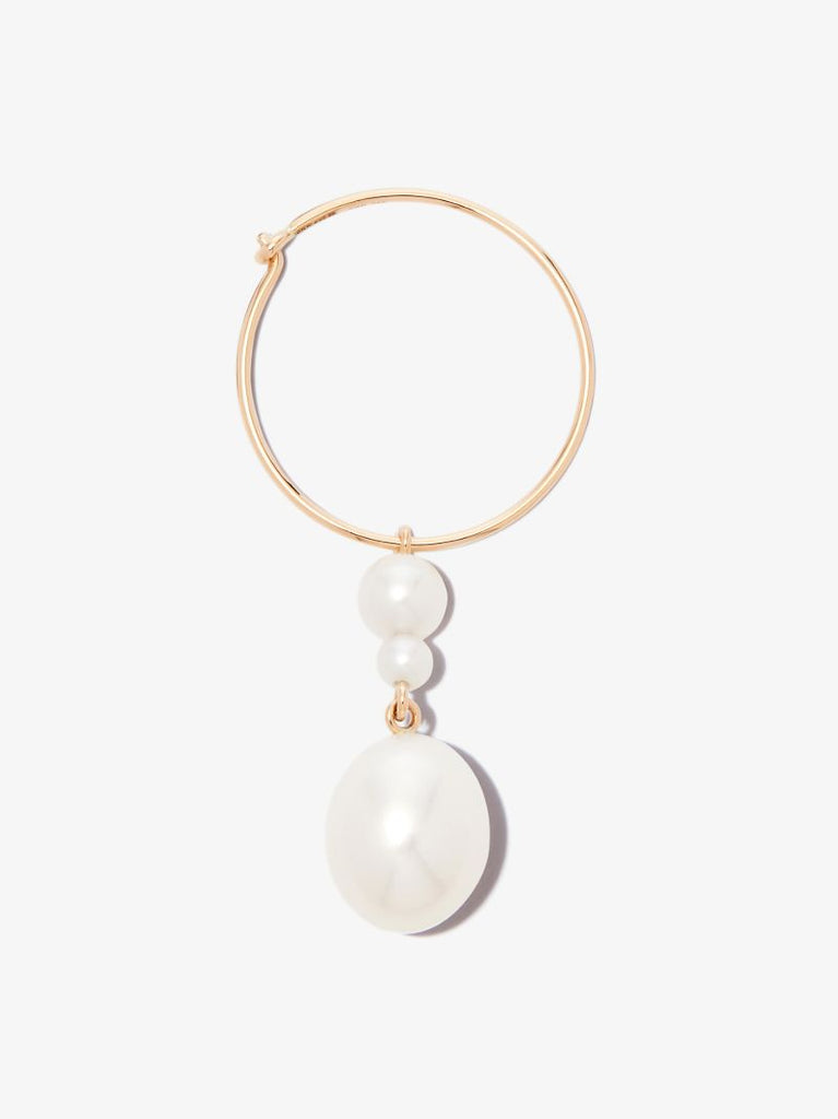 14k Yellow Gold LÃ¢â_x0082_¬â_x0084_¢eau Pearl Hoop Earring