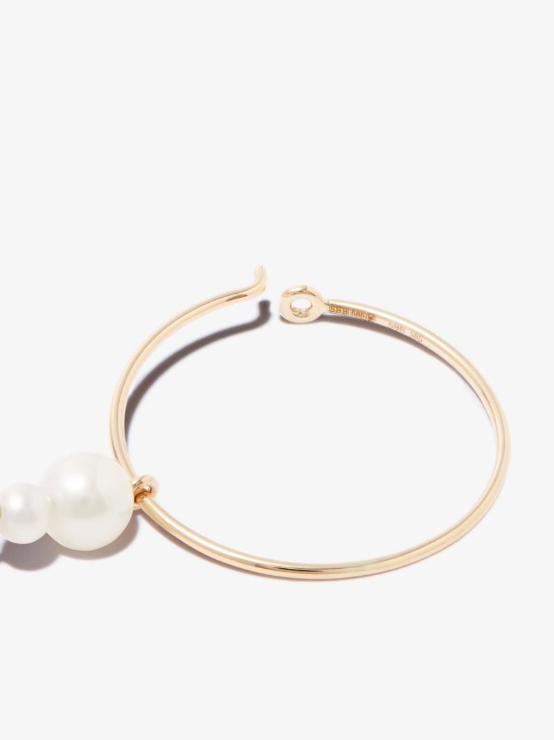 14k Yellow Gold LÃ¢â_x0082_¬â_x0084_¢eau Pearl Hoop Earring