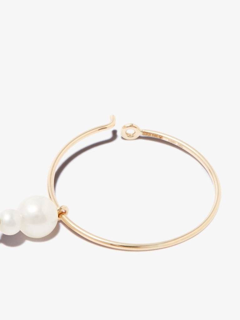 14k Yellow Gold LÃ¢â_x0082_¬â_x0084_¢eau Pearl Hoop Earring