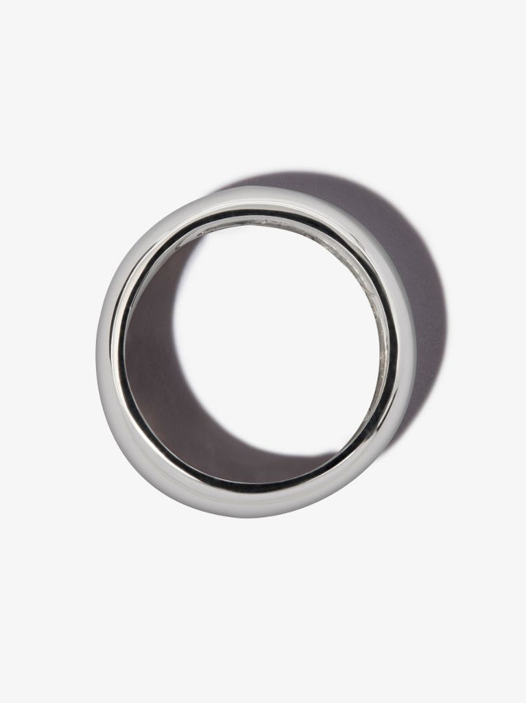 14k White Gold Barrel Ring