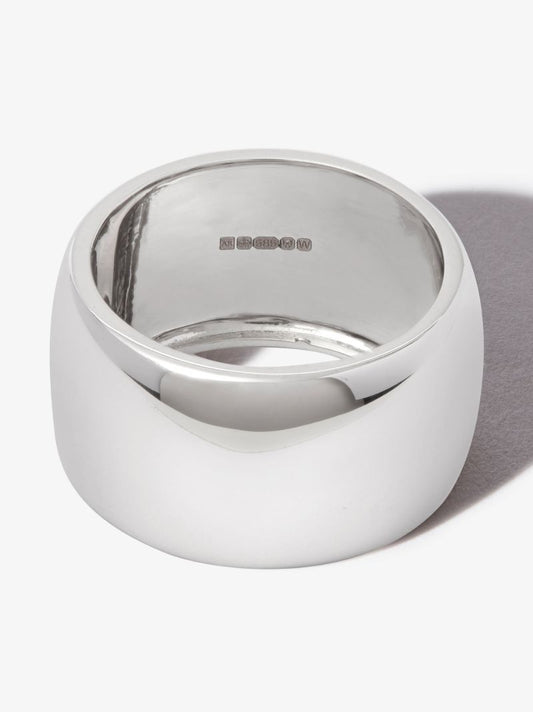 14k White Gold Barrel Ring