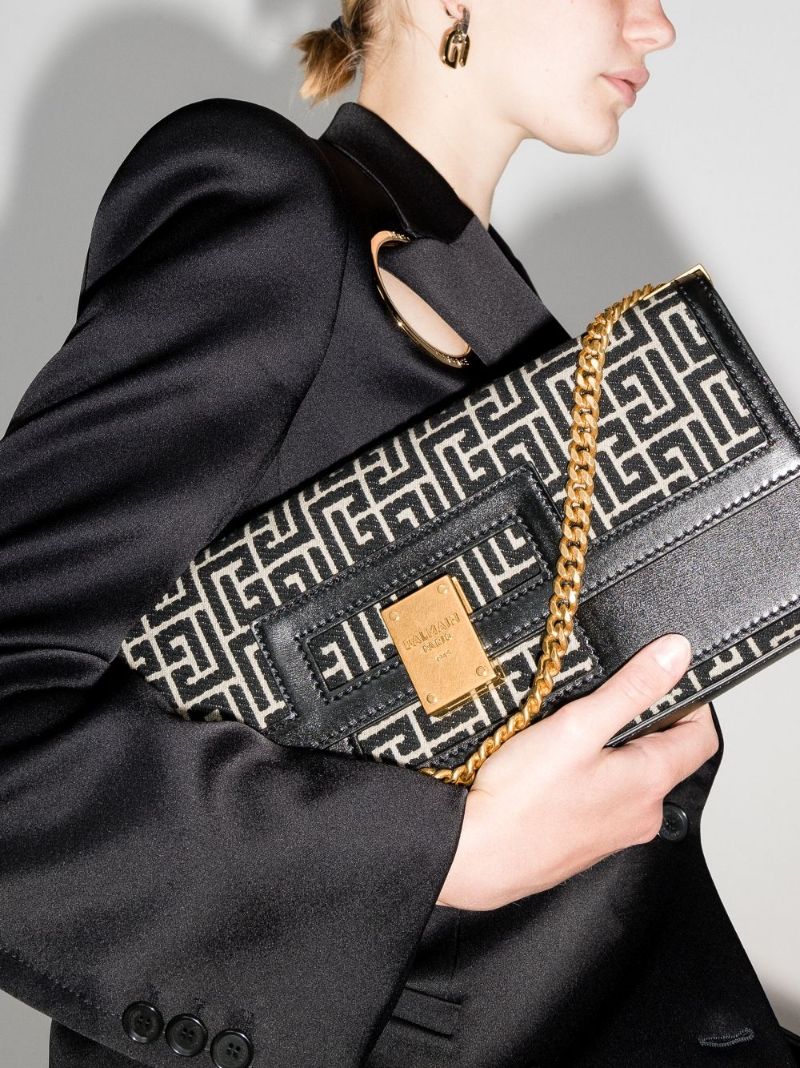 Black 1945 Large Monogram Jacquard Shoulder Bag