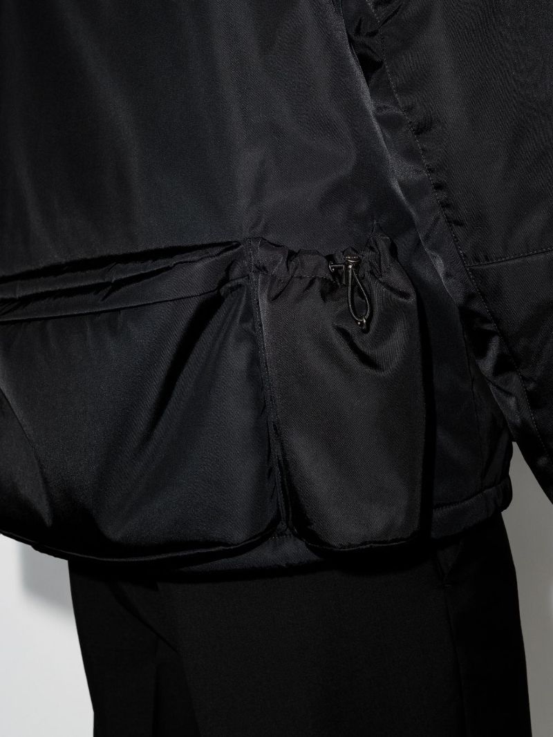 Re-nylon Logo Plaque Hooded Jacket