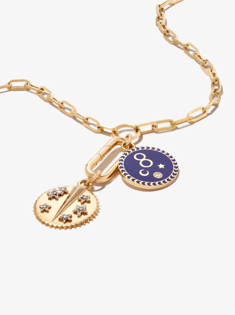 18k Yellow Gold Karma Resilience Small Open Clip Chain Necklace