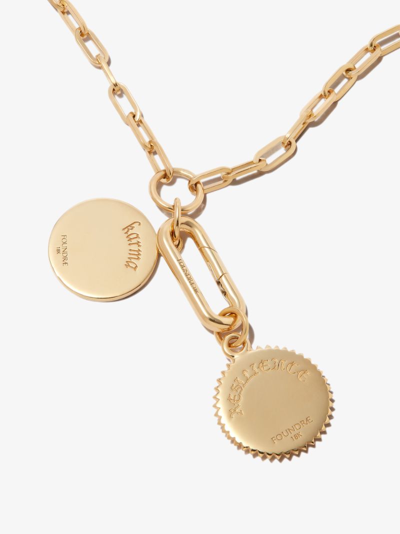 18k Yellow Gold Karma Resilience Small Open Clip Chain Necklace
