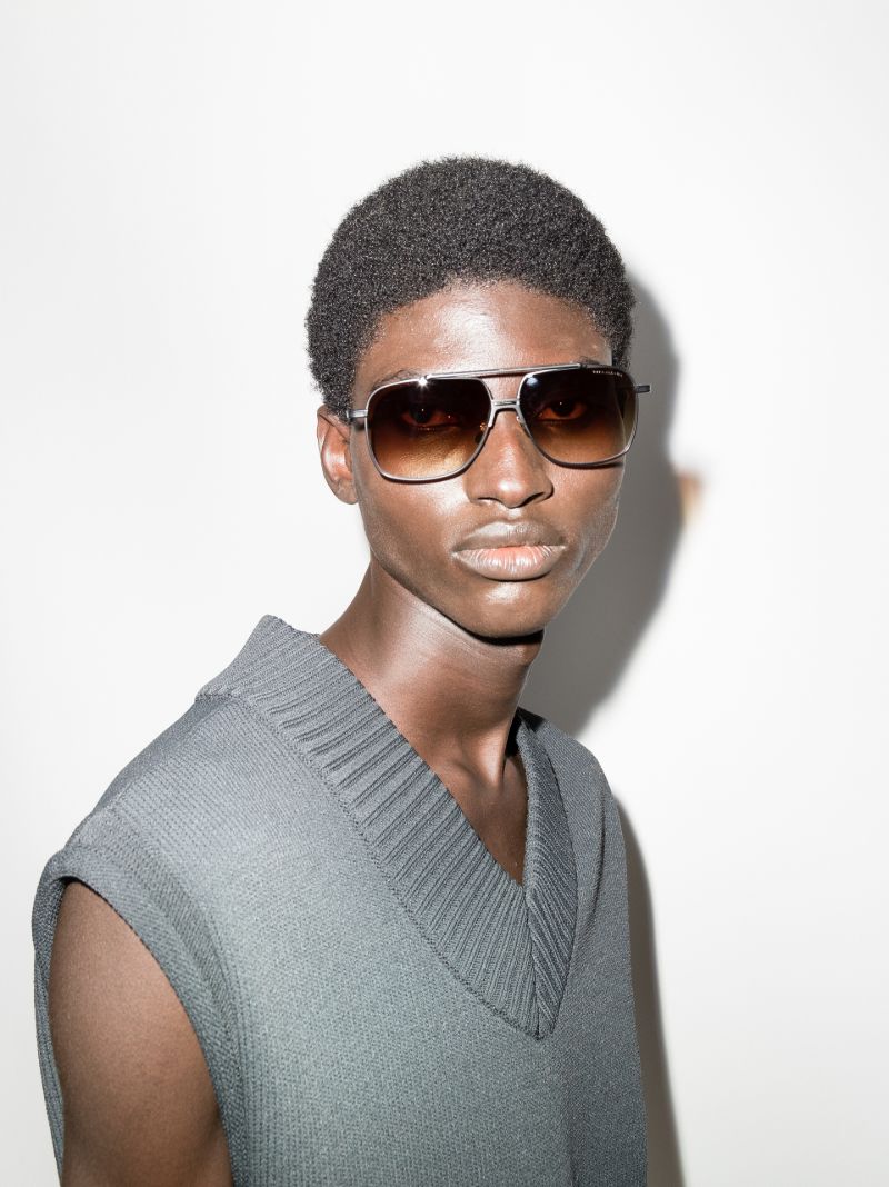 Black Alkamx Titanium Aviator Sunglasses