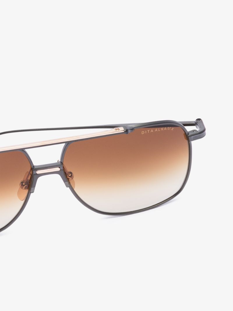 Black Alkamx Titanium Aviator Sunglasses