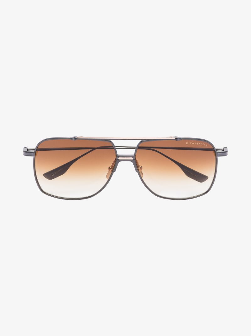 Black Alkamx Titanium Aviator Sunglasses