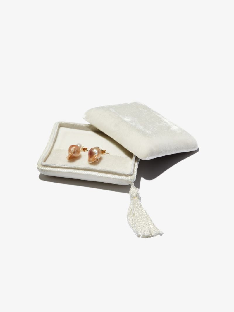 White Small Velvet Jewellery Box