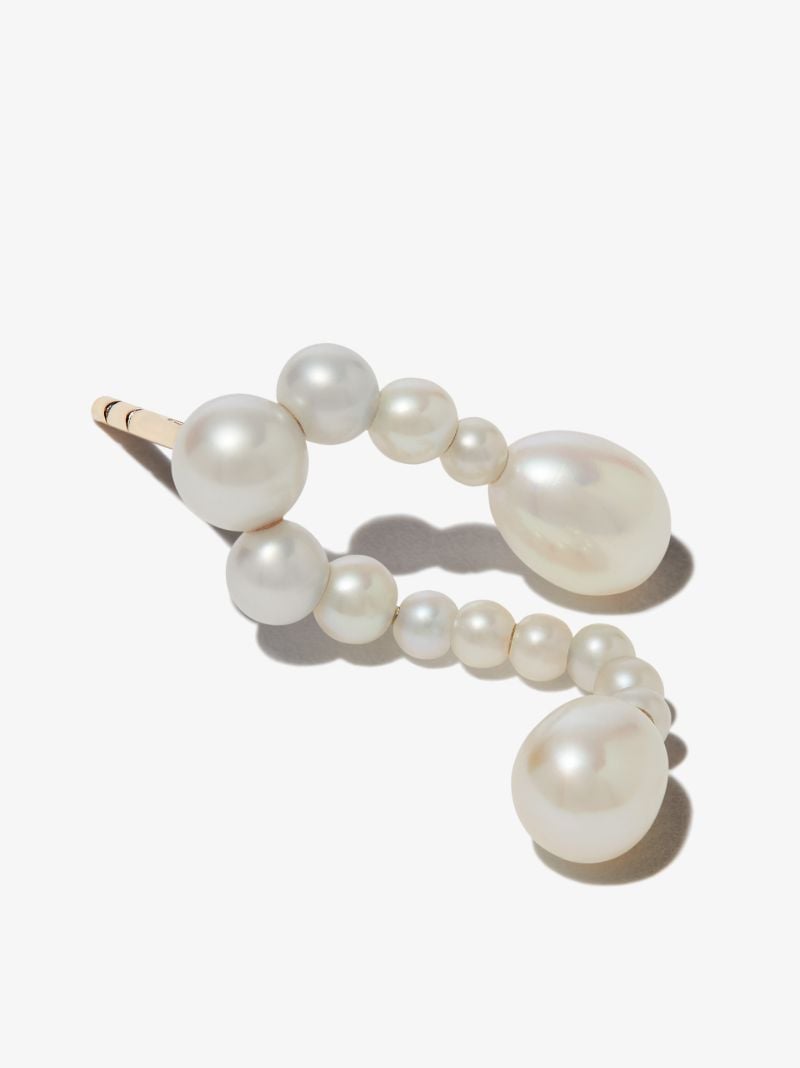 14k Yellow Gold Splash Nuit Pearl Earring