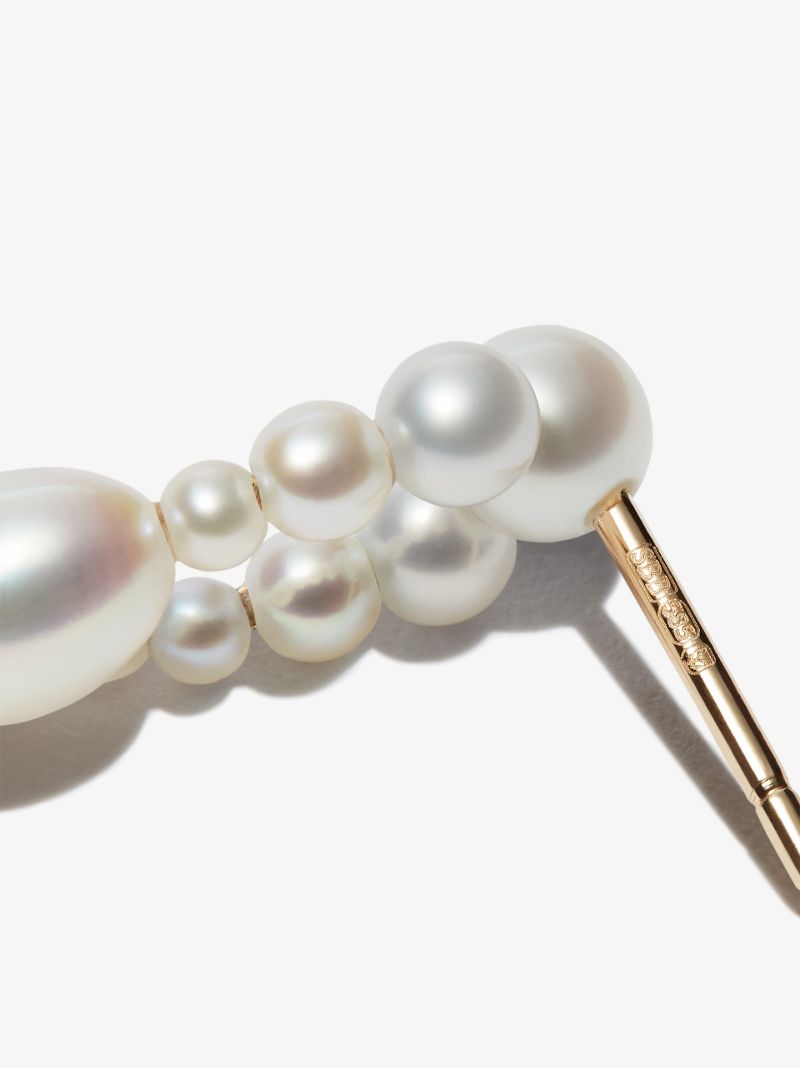 14k Yellow Gold Splash Nuit Pearl Earring