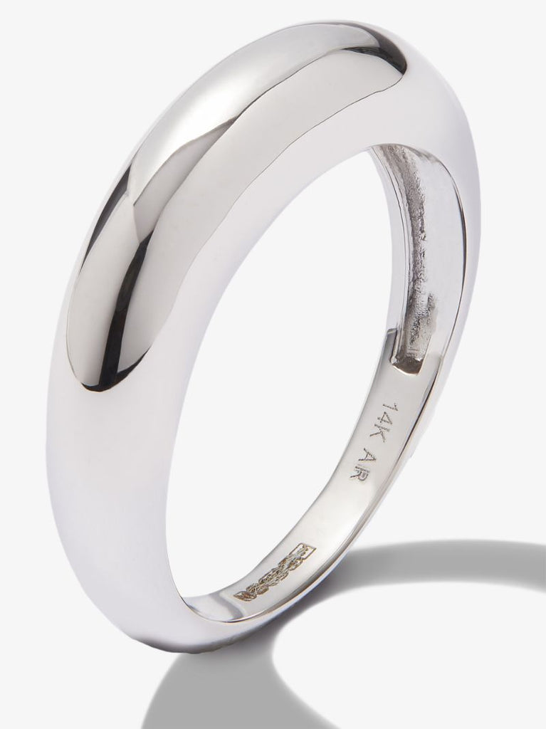 14k White Gold Small Dome Ring