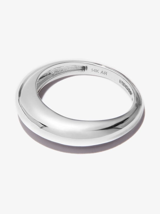 14k White Gold Small Dome Ring